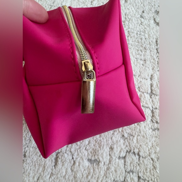 Too Faced Hot Pink Fuchsia Pink Square Makeup Bag Toiletry Bag - Picture 6 of 8